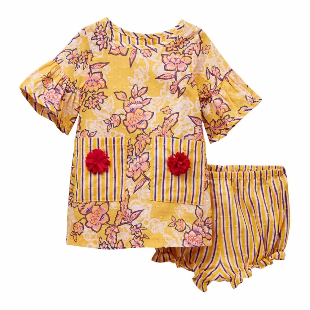 Pippa & Julie 2pc Boho Dress & Bloomers Bottoms